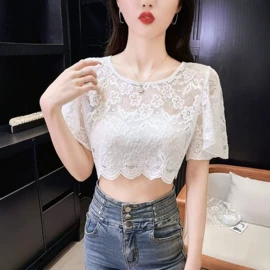蕾丝衫雪纺衫;女式T恤;吊带背心