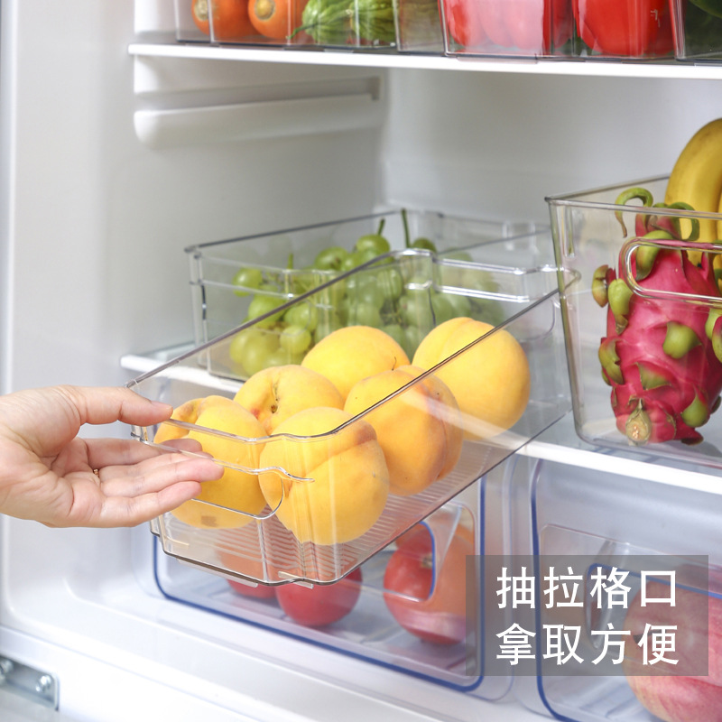Superposition transparent Fresh keeping Refrigerator rectangle fruit Vegetables Storage box Refrigerator Storage Food storage box