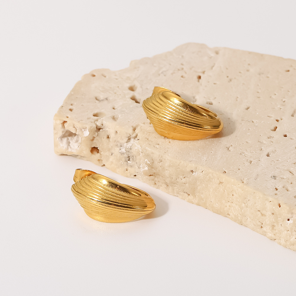 Fashion Geometric Stainless Steel Ear Studs Gold Plated Stainless Steel Earrings