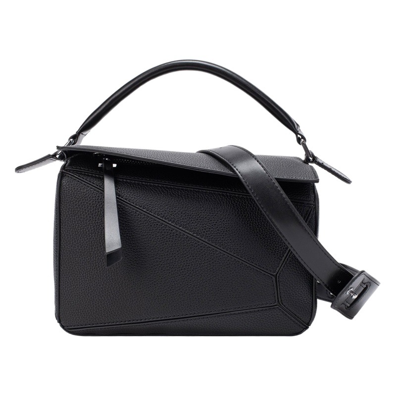 Bolsos de comercio exterior para mujer, nuevo bolso geométrico de costura de todo fósforo, bolso de mensajero con patrón de lichi, bolso médico ligero y de gran capacidad