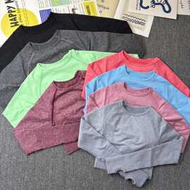 爆款点点瑜伽服套装袖户外健身运动打底裤修身yoga clothes