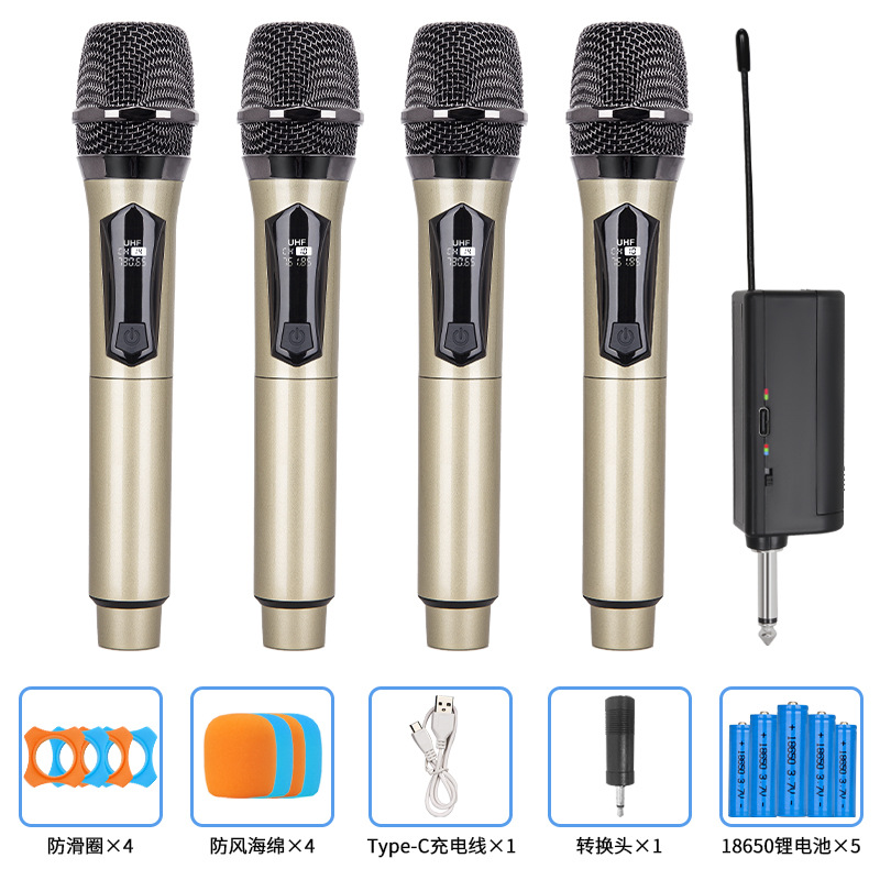 ワイヤレスマイク充電 1 対 2 ホーム KTV サウンドカードライブ K ソングプロフェッショナルハンドヘルド 2.4 グラムワイヤレスマイク