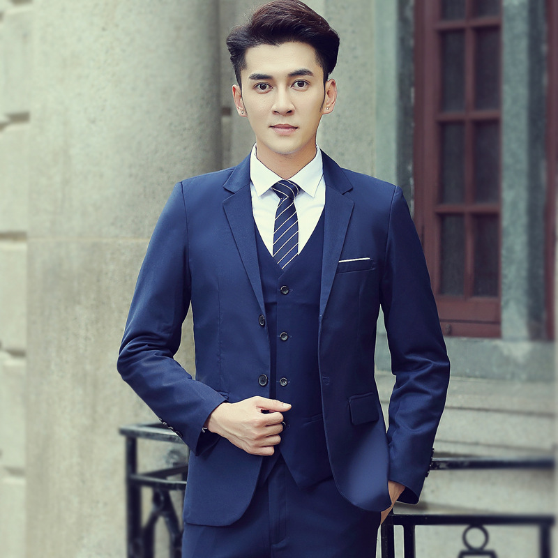 Traje traje de los hombres slim fit traje de negocios traje de tres piezas de los hombres traje de trabajo vestido de boda graduación dama de honor