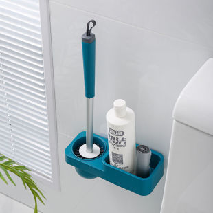 Toilet Brush Punch-Free Storage Box Squat Toilet Cleaning Wall-Mounted Toilet Brush Holder Set Home Toilet Yiting