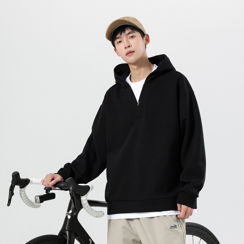 Men's heavyweight hooded sweatshirt, 2026 autumn/winter new collection, loose fit, versatile two-piece style for young and middle-aged men Men's heavyweight hooded sweatshirt, 2026 autumn/winter new collection, loose fit, versatile two-piece style for young and middle-aged men