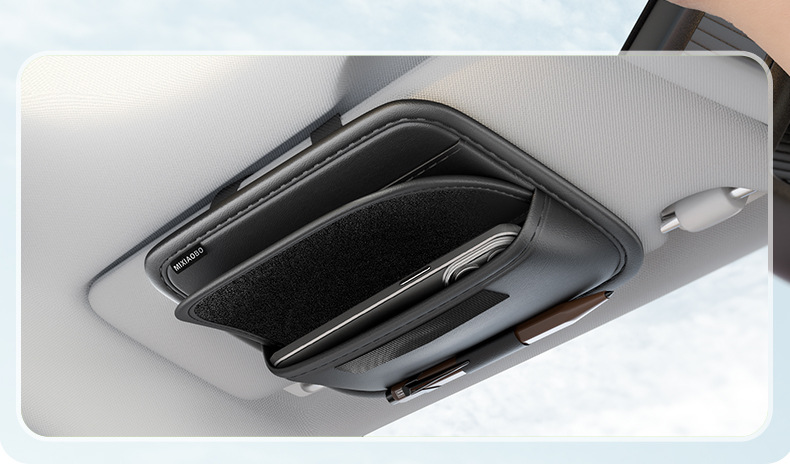 Car Sun Visor Storage Clip, Multifunctional Car Glasses Case, Car Card Storage Bag, Card Holder, Receipt and Document Holder
