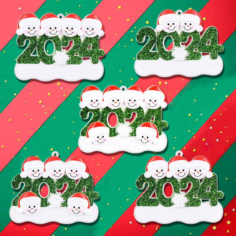 樹脂ペンダント DIY 手書き名クリスマス雪だるま樹脂ペンダント クリスマス ツリーの装飾