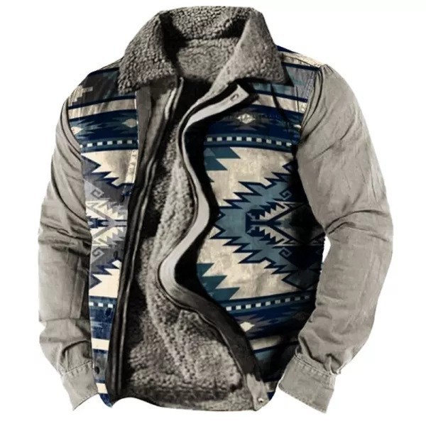 Cross-border en stock bolsillo de costura lateral engrosada casual cremallera suelta Lobo marrón Chaqueta de algodón de manga larga para hombres jóvenes