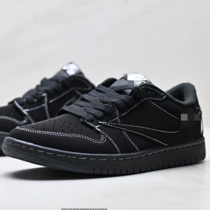 Cross-border NK Travis Scott AJ1 Low OG Reverse Hook 4.0 Black Warrior unisex shock-absorbing low-top sneakers