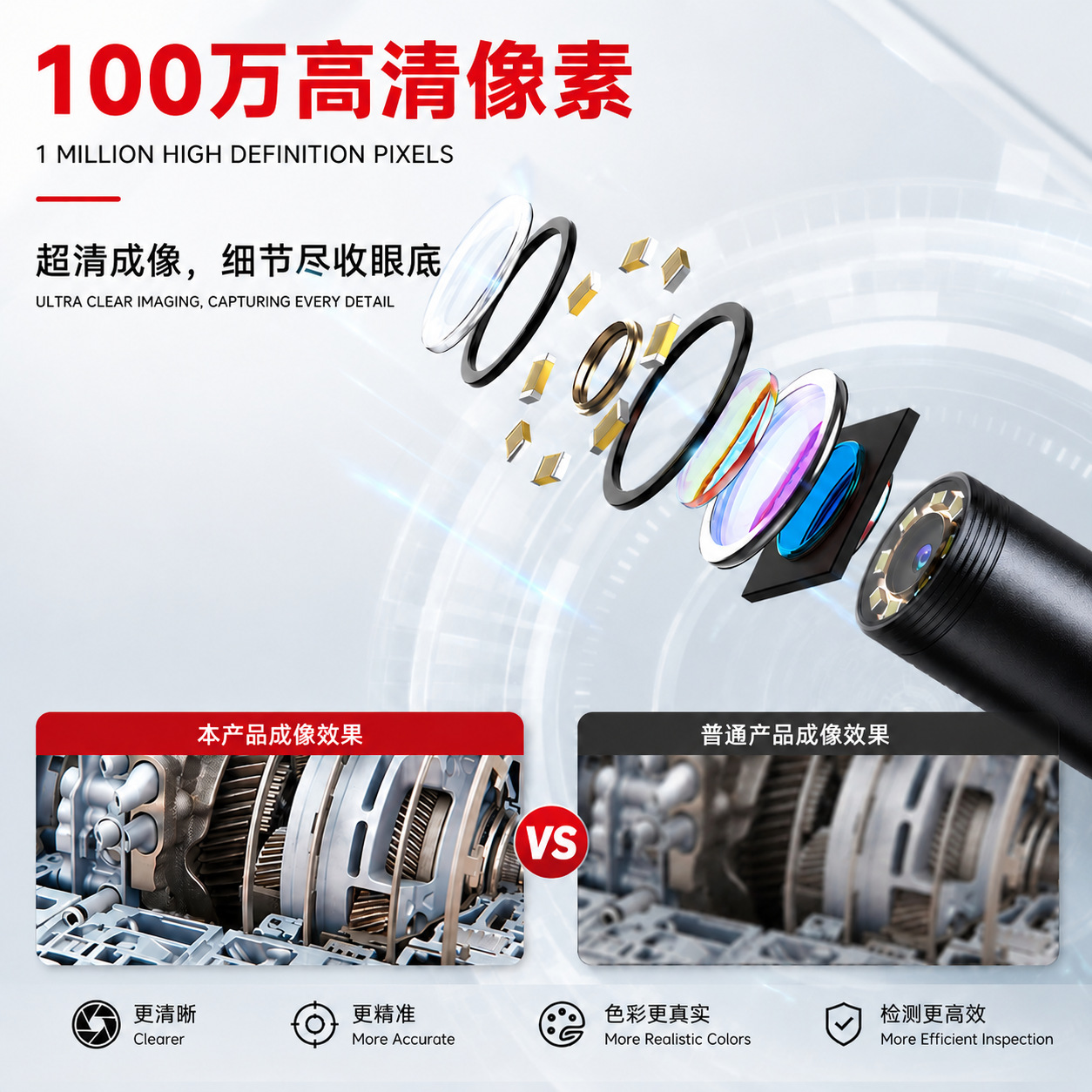 高清工业内窥镜手机摄像头Type-C管道检测空调下水道探头检修工具