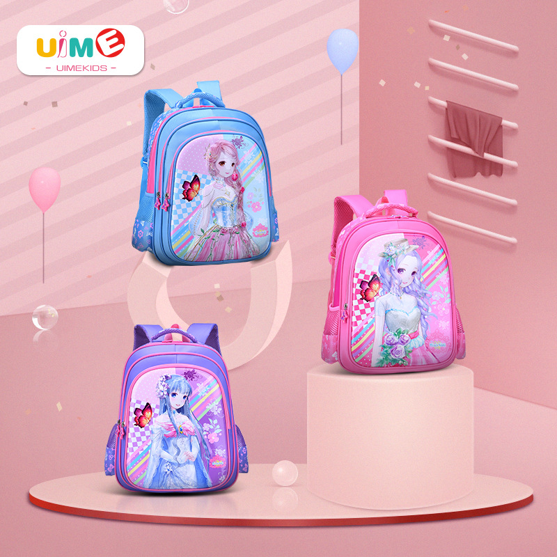 湘凰卡通儿童书包小学生1-3-5年级6-10周岁男女孩减负护脊双肩包|ru