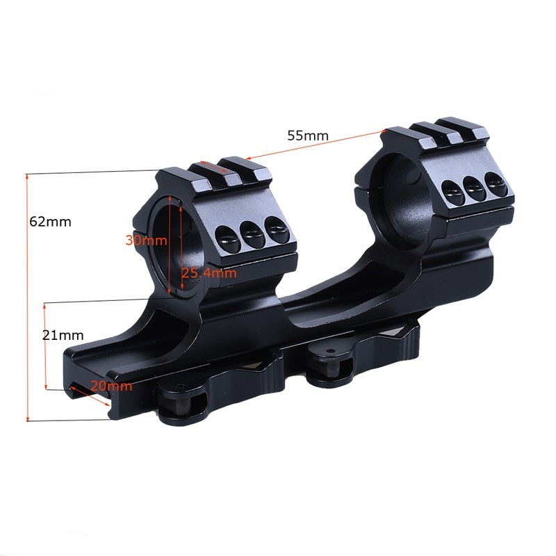 25.4mm / 30mm desmontaje rápido de espejo unido puente Jinming10 alargado clip de linterna Kublai K2 doble brazo elevación de la guía