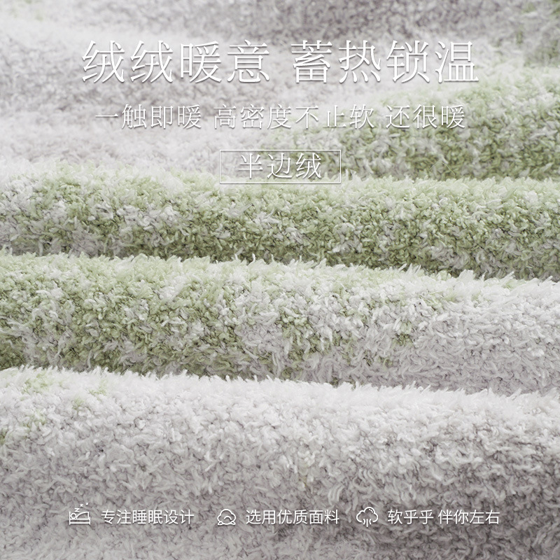 반쪽 벨벳 잠옷 여성 가을과 겨울 기모 두꺼운 크루 넥 풀오버 따뜻한 한국 스타일 플러스 사이즈 겨울 홈 옷 세트