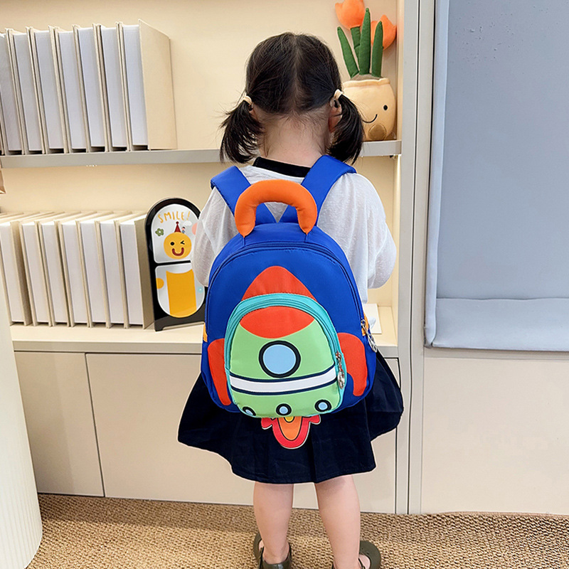 Mochila infantil cohetes de dibujos animados niños mochila transpirable 3 años de edad 5 años de edad preescolar mochila para niñas