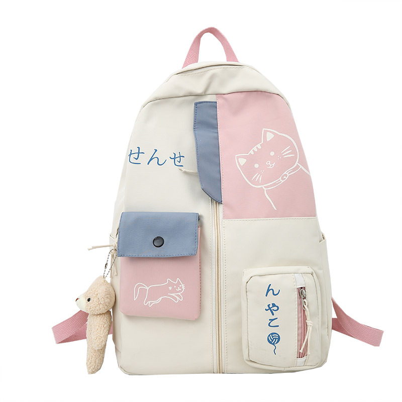 Mochila escolar para estudiantes, morral estilo Academia Harajuku con contraste de moda, edición coreana, novedad de 2024_voghion.com