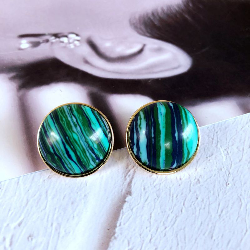 Vintage Fashion Pearl Glass Jade Drip Glaze Earrings Wholesale Nihaojewelry display picture 13