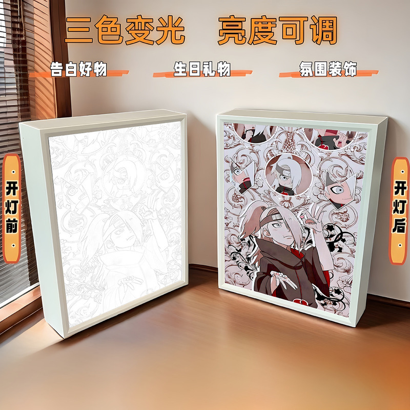 クリエイティブギフトライトペインティングナルトオビトdiy宇智波斑デジタル油絵フォトフレームテーブル装飾絵画|undefined