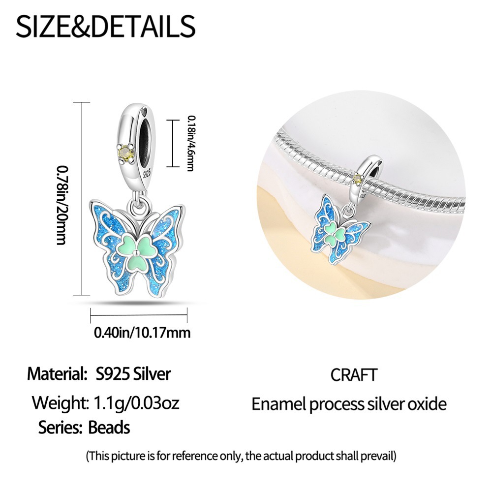 1 Piece 925 Sterling Silver Leaves Dragonfly Butterfly Pendant display picture 13