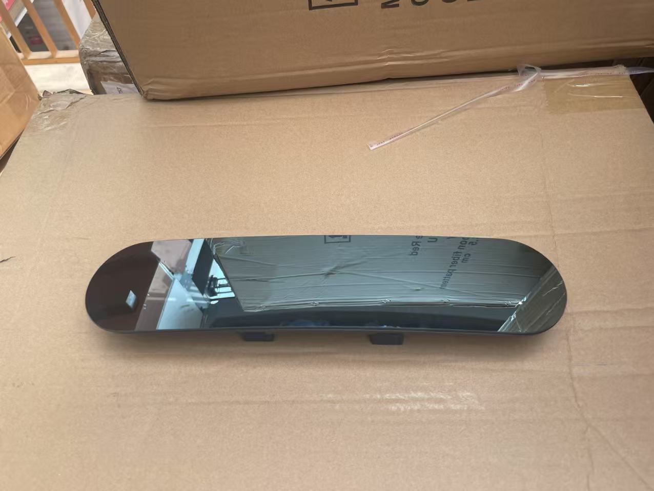 Car Rearview Mirror Frameless Large Vision Blue Mirror Anti-glare Wide Angle
