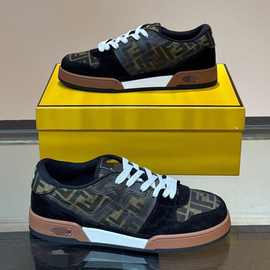 广州货欧洲站牛皮拼接帆布系带透气休闲板鞋外贸男鞋