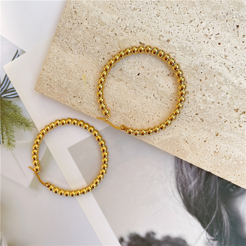 20g Weight Simple Style Circle Titanium Steel Hoop Earrings 1 Pair
