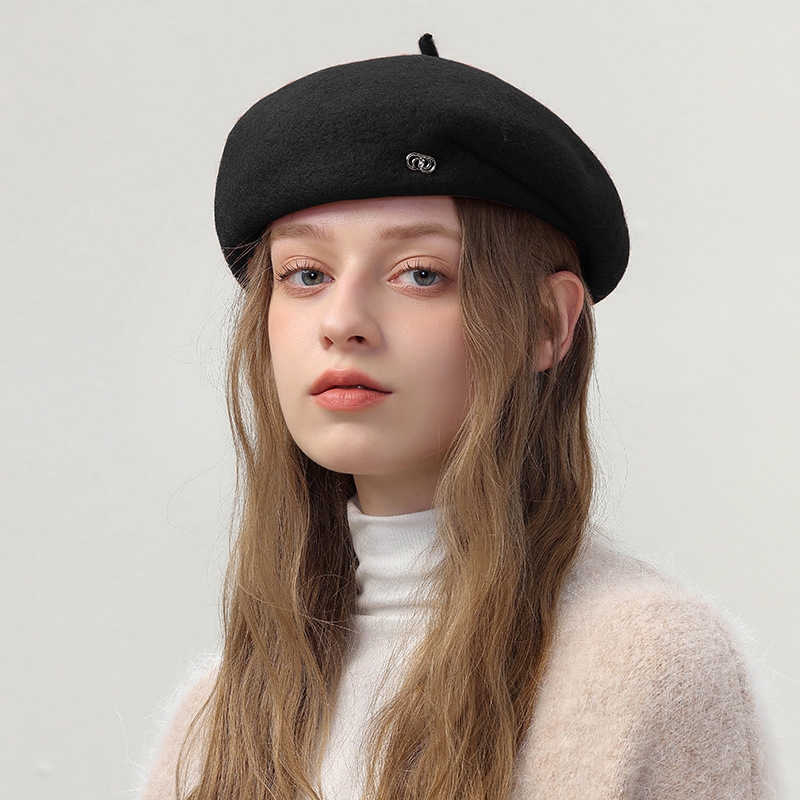New Hat Japanese British Retro Wool Beret Women's Autumn And Winter Painter Hat Show Face Small Korean Version Versatile Warm Hat_voghion.com