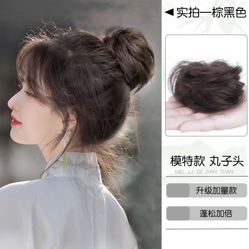 Croquette head chemical fiber hair band wig head flower elastic elastic straight hair band head rope simulation wig manufacturers wholesale