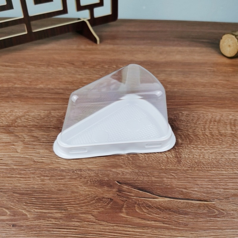 Caja de pastel de triángulo mousse pieza de corte Caja de crema multicapa de 8 pulgadas Caja de embalaje transparente de plástico desechable