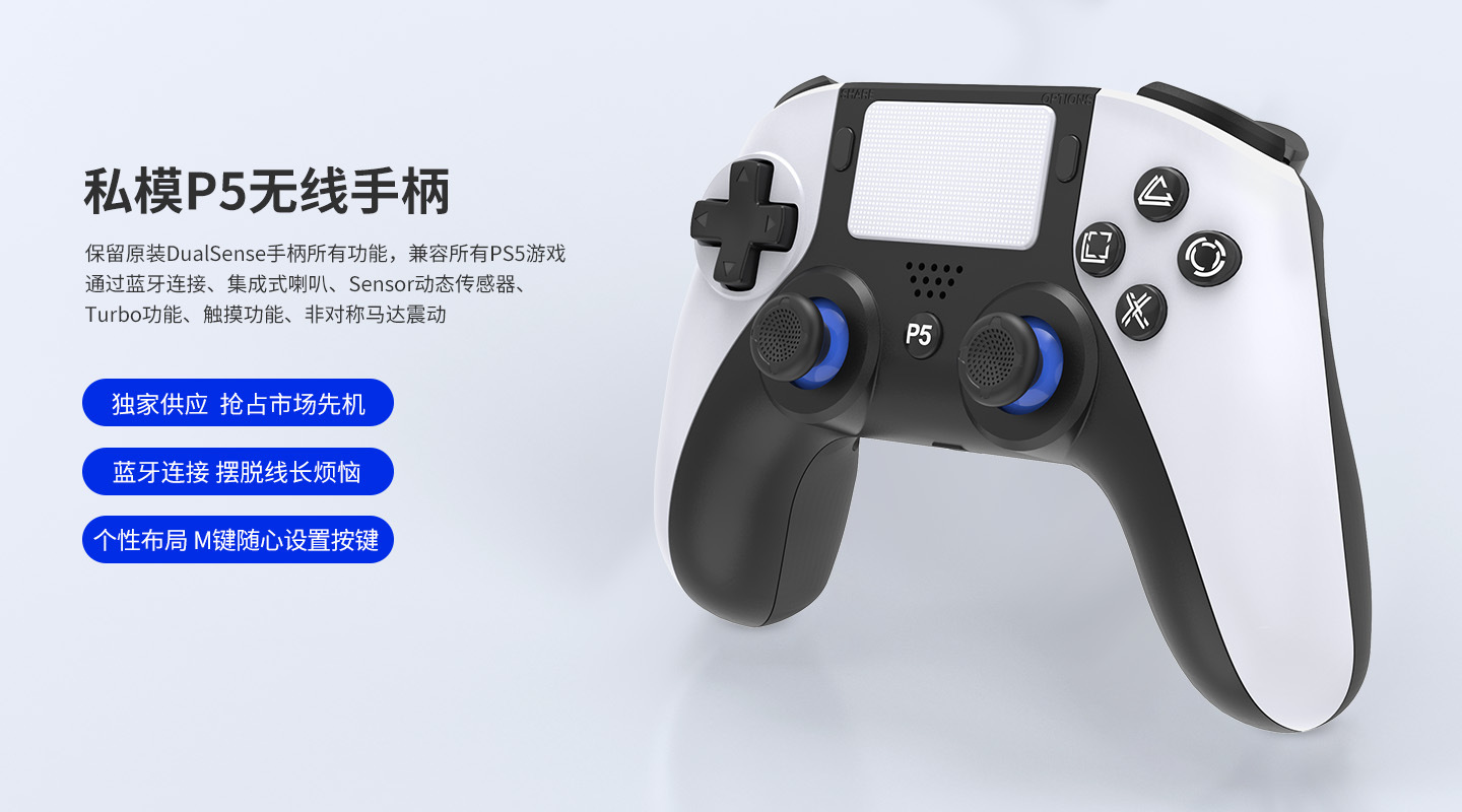 Беспроводной игровой геймпад для PS5 и PC (белый)