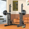 Upgraded black one-piece squat rack + 50kg environmentally friendly barbell
