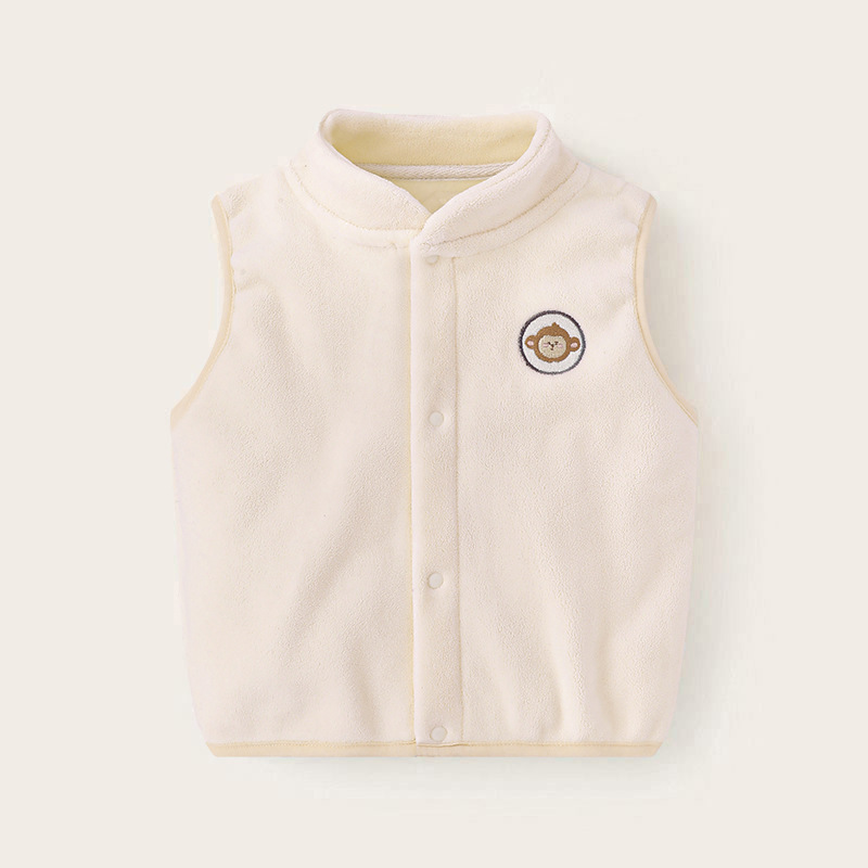2023 de los niños de otoño e invierno Nuevo Olímpico de lana cardigan pequeño Chaleco de moda collar de pie lindo bebé de los niños del todo-fósforo