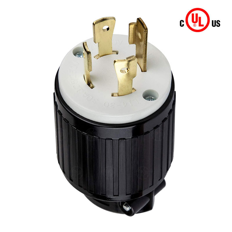 LK-6431 UL美国工业插头 30A 250V NEMA L14-30P医疗器械防脱落插