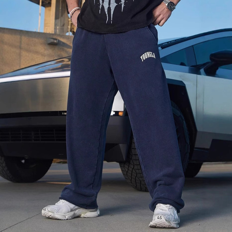 Cross-border New YOUNGLA Sports Pants Loose Straight Pants Men's Jogger Gym Sports Casual Pants