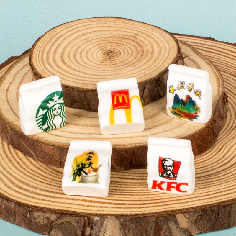 クリームゴム部品卸売りdiy材料キーホルダー携帯電話ケースペンダント樹脂部品食遊び立体袋