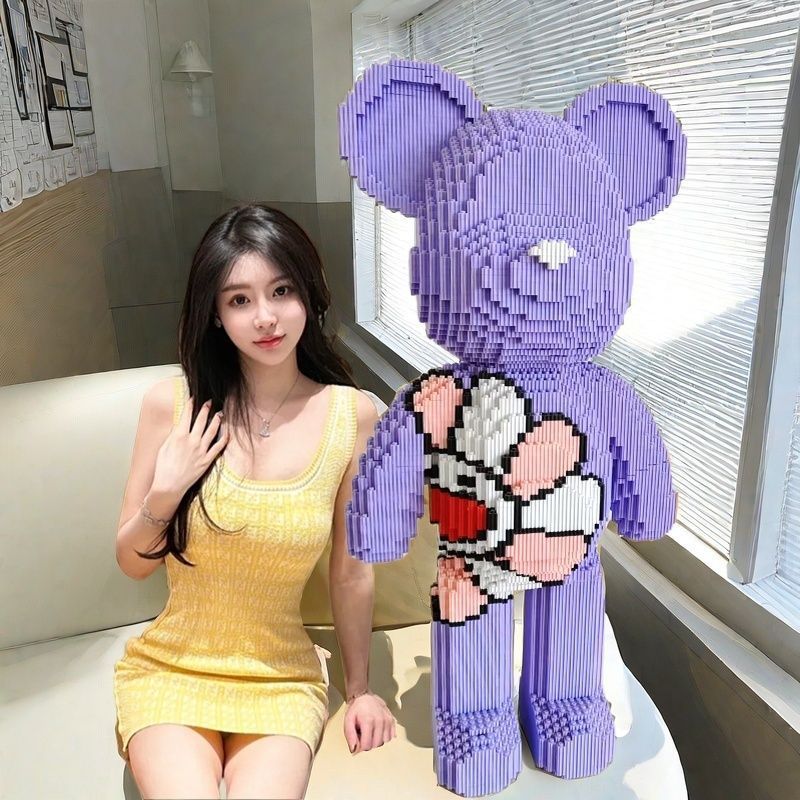 1m 特大ホワイトバイオレントクマレゴビルディングブロックと互換性大人子供のおもちゃパズル装飾品誕生日ギフト|undefined