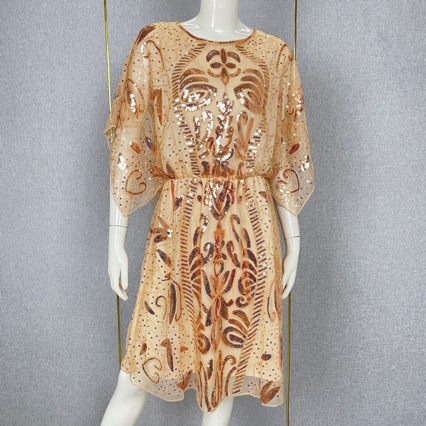 Tiktok Influencer Amazon Cross-Border Festival Party Nightclub Sequin Beaded V-Neck Dress Hot Sale