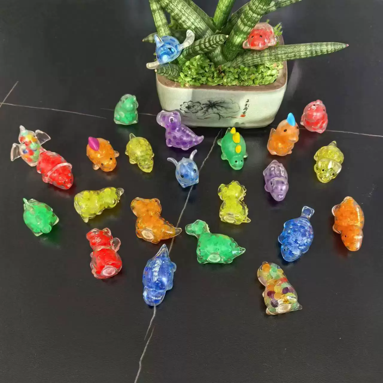 Детская игрушка слайм капельки, антистресс фигурки с бусинками, 1 шт. 5×4,5×1,5 см