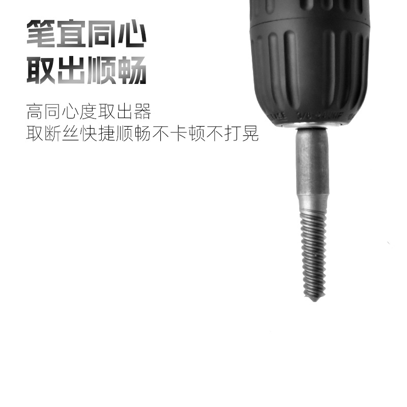 Hexagonal Handle Rotten Thread Extractor Single End Reverse Thread Damaged Screw Removal Tool Kit Slider Screw Extractor