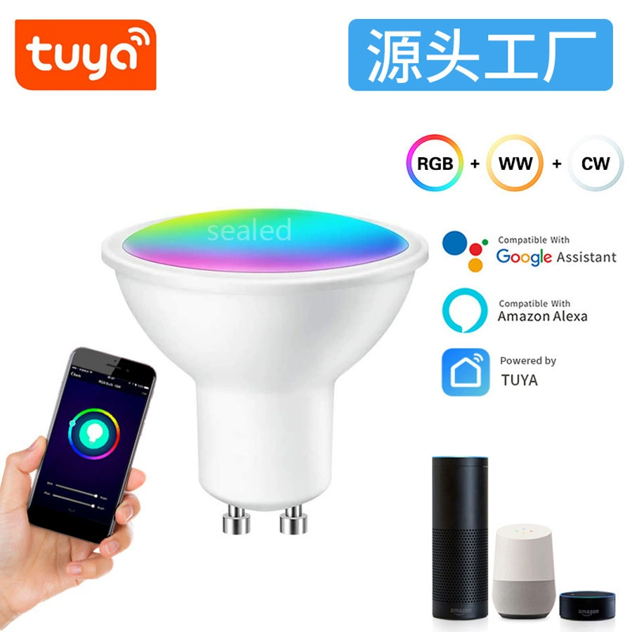 Graffiti WiFi smart spotlight GU10 RGBCW mobile phone APP dimming color support supports Alexa speaker control