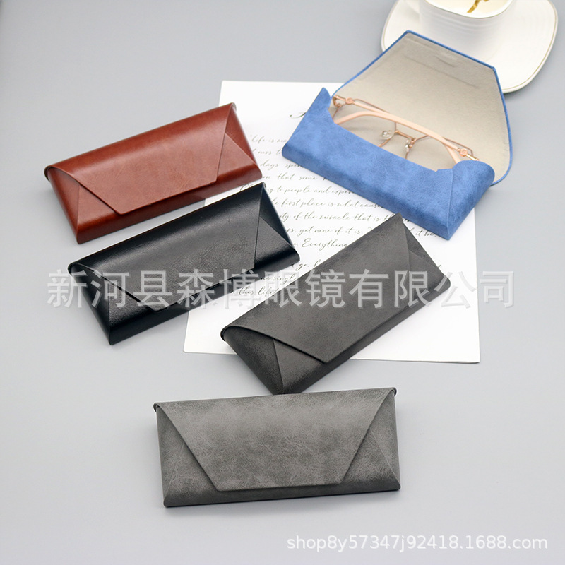 Portable Retro Simple Handmade Glasses Case, Sunglasses Case, Korean-Style High-Value Design Magnetic Glasses Case