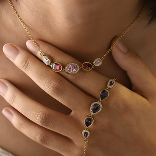 �羳ins�L�r��ˮ��������i���Ů�ٴ�18K�𲻵�ɫ�t�ʯ�����l