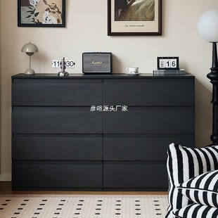 Black Cupboard Home Bedroom Storage Cabinet Large Capacity Simple Modern Drawer Cabinet Multi-Layer Storage Living Room Tv Cabinet