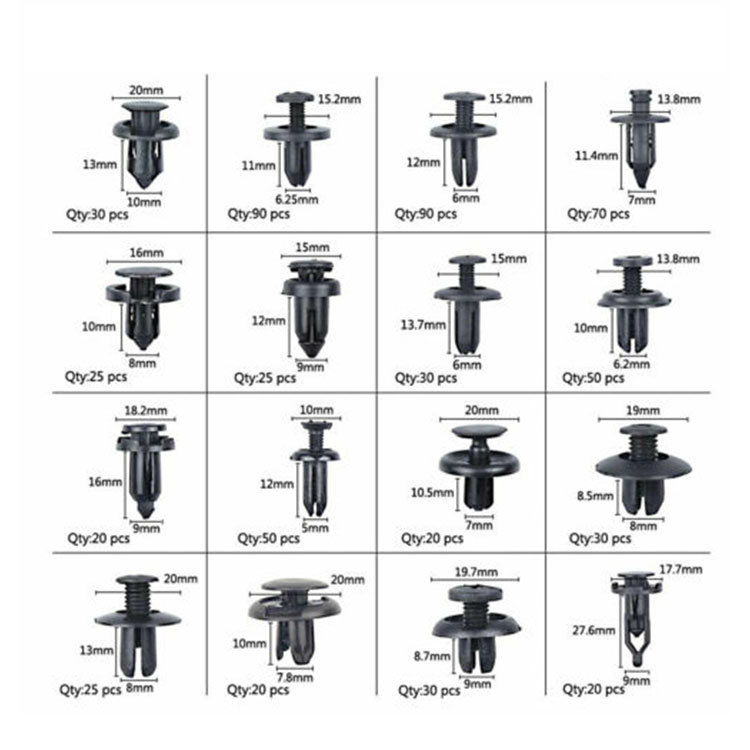 6 tipos de parachoques del coche kit reparación sujetador expansión tornillo clip hebilla embalaje cartón 625Psc