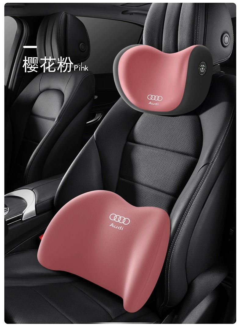 [Customized Various Car Logos] Audi Full Series Special Car Headrest, Neck Pillow, Memory Foam Lumbar Support