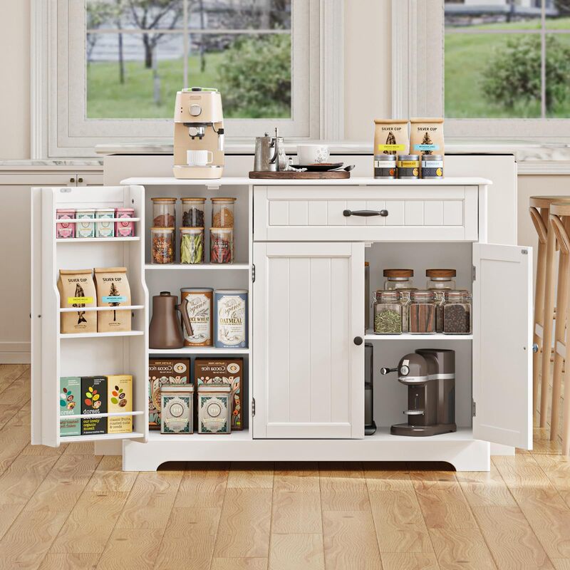 Buffet Cabinet with Kitchen, Bathroom, and Living Room Drawers 33inch Kitchen Storage Cabinet Coffee Bar Sideboard