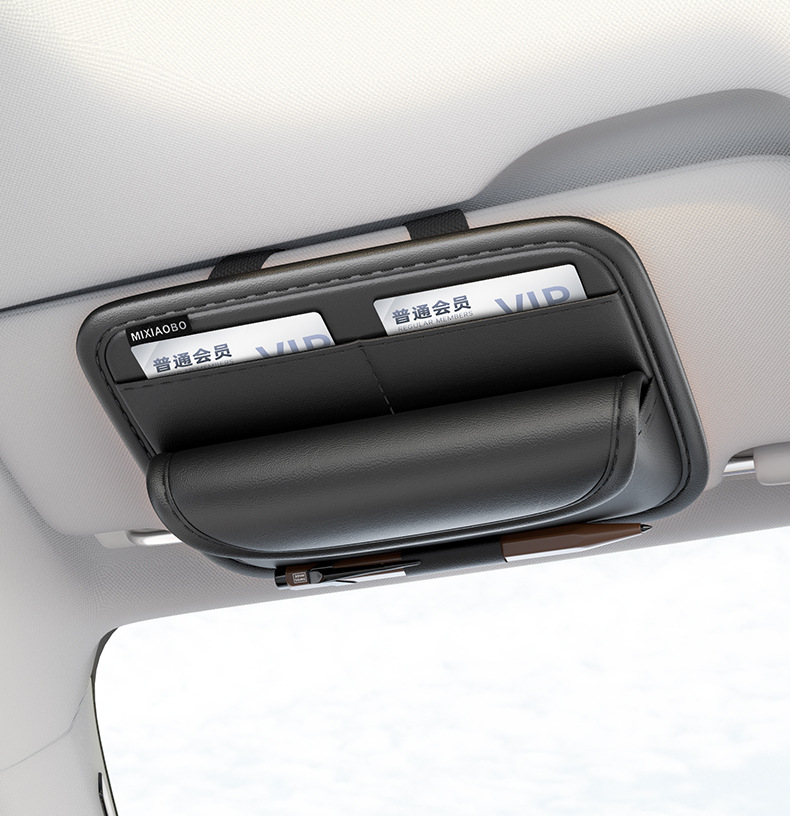Car Sun Visor Storage Clip, Multifunctional Car Glasses Case, Car Card Storage Bag, Card Holder, Receipt and Document Holder