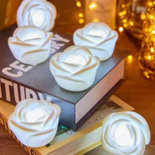 七彩玫瑰花小夜灯电子发光灯婚庆求婚情人节节日摆盘装饰用品批发