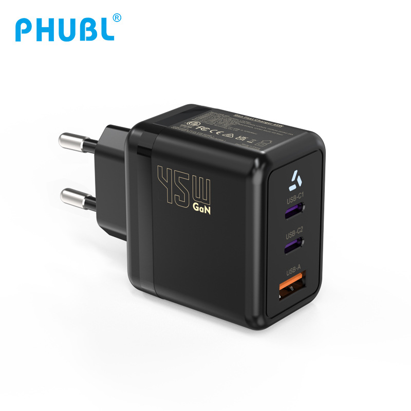 Cargador KC certificado 45W Hanpei personalizado transfronterizo Amazon carga rápida PD cabeza de carga 45W cabeza de carga de nitruro de gallio