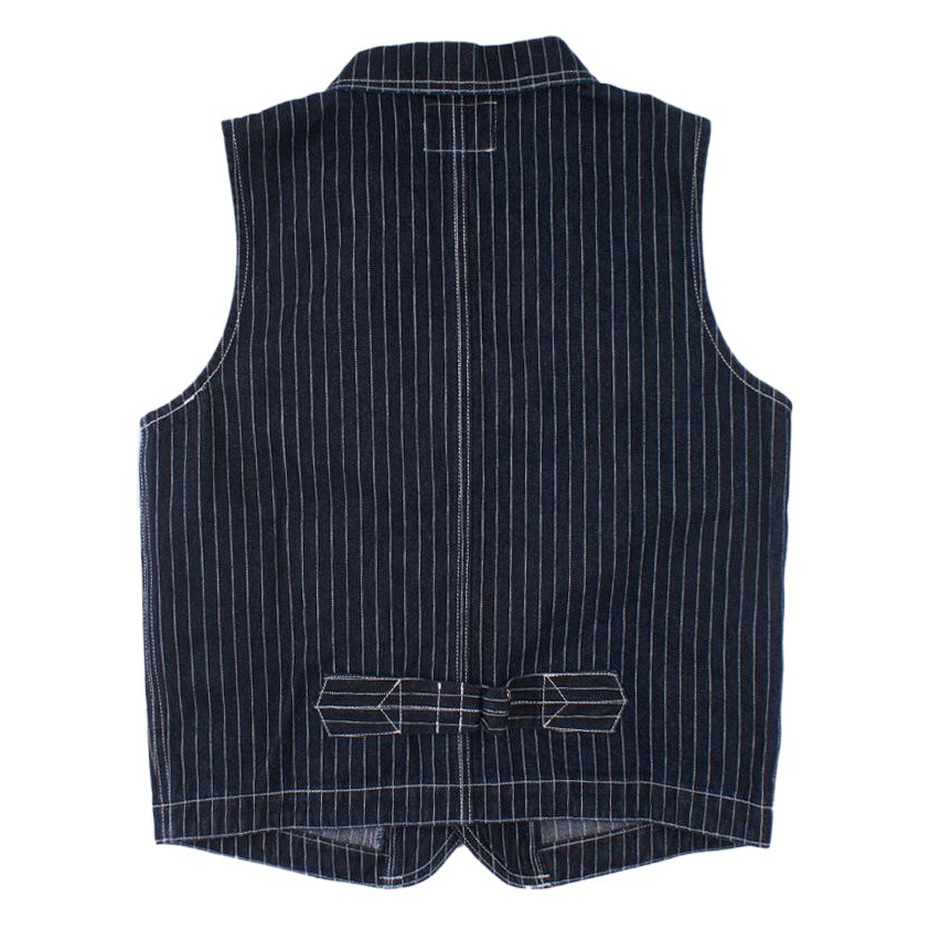 Otoño e Invierno de los nuevos hombres de rayas Denim chaleco traje de solapa de la motocicleta multi-Bolsillo de caza chaleco