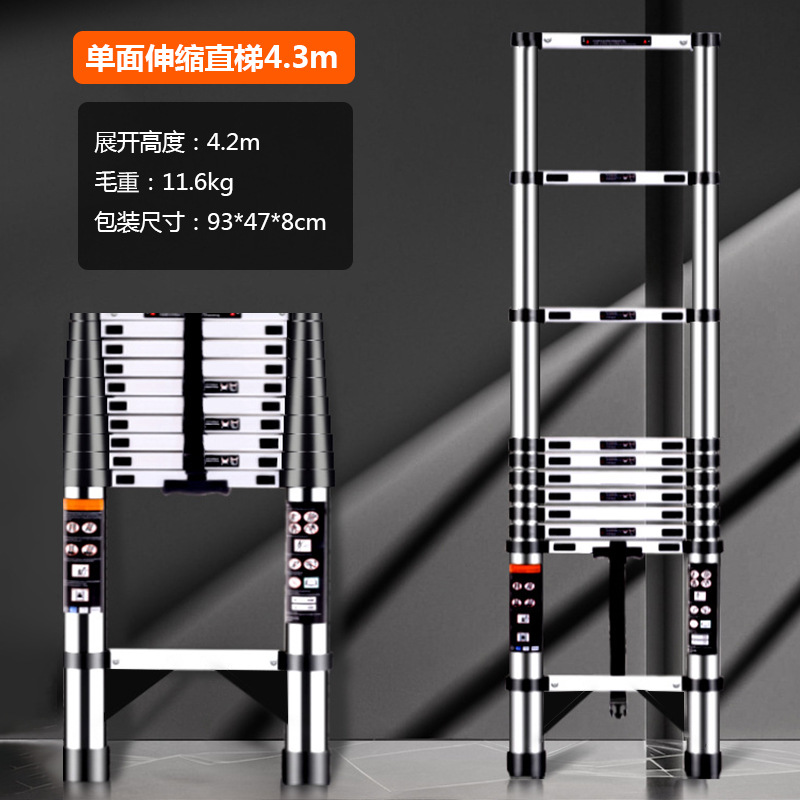 Escalera telescópica, escalera en A, escalera de ingeniería multifuncional, escalera doméstica, escalera elevadora, escalera recta, escalera de bambú de acero inoxidable, escalera plegable